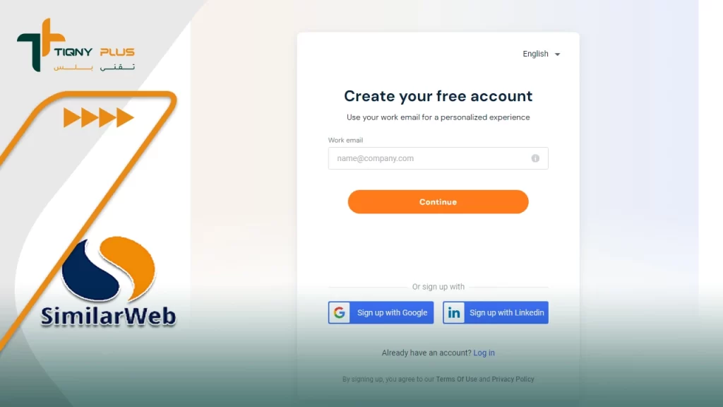 شرح أداة تحليل المواقع Similarweb ودليل شامل حولها 1 التسجيل في Similarweb